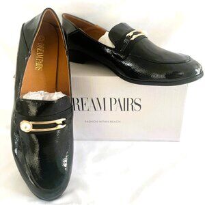 Dream Pairs Women’s Loafers Black Patent Leather Slip On Shoes Size:9.5